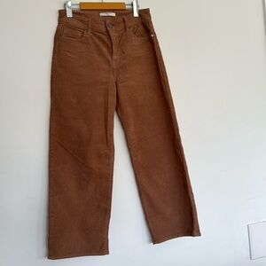Fidelity Jeans Malibu Tan Color Corduroy Crops